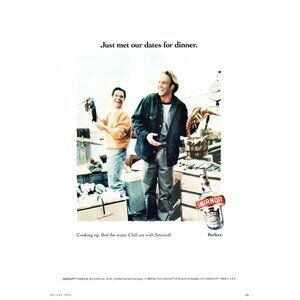 1993 Smirnoff Vodka Friends Lobster Boil Vintage Print Ad 90s Fashion Wall Art